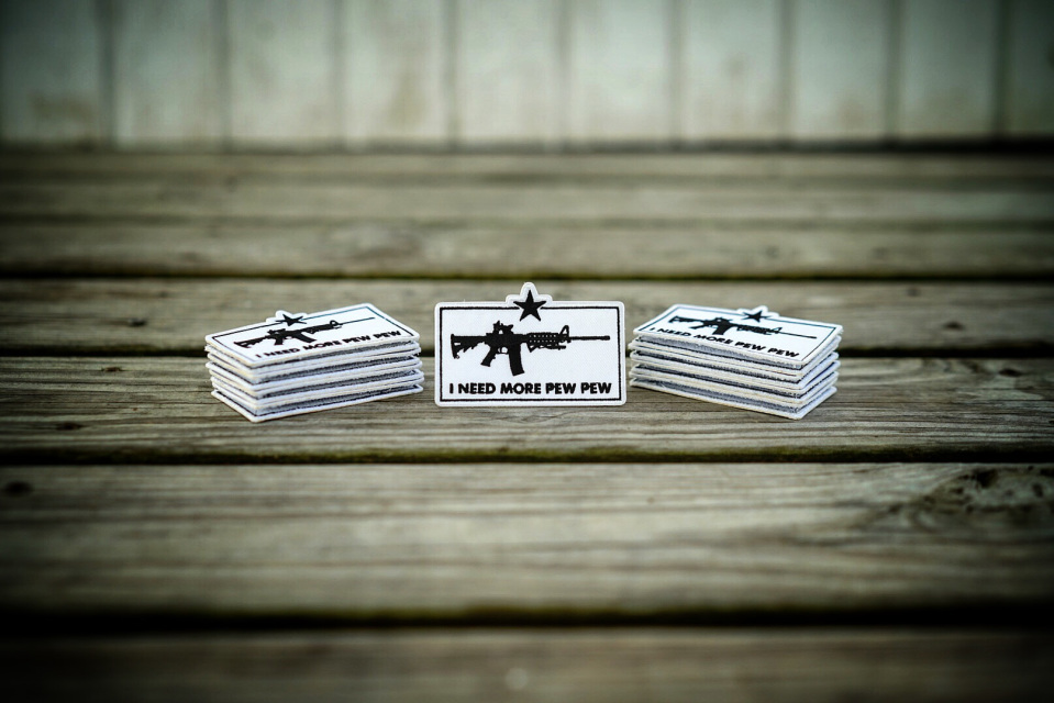 Pew pew pew beige Patch velcro insignia airsoft paintball Softair